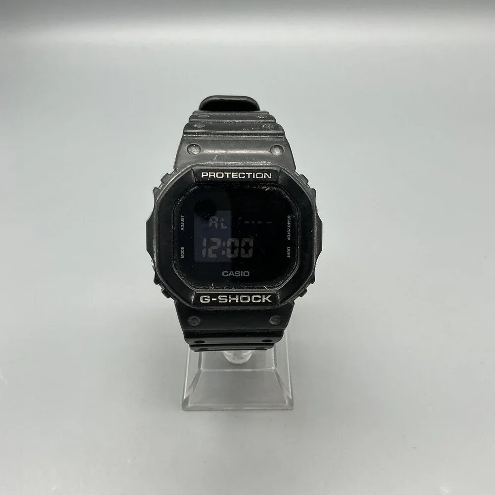 Casio G-Shock DW-5600BB Mens Watch 38mm Black Digital Resin Alarm Timer